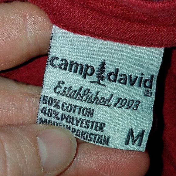 Boston Red Long-Sleeve Burnout Pullover Shirt Top Size Medium Camp David - Picture 6 of 6